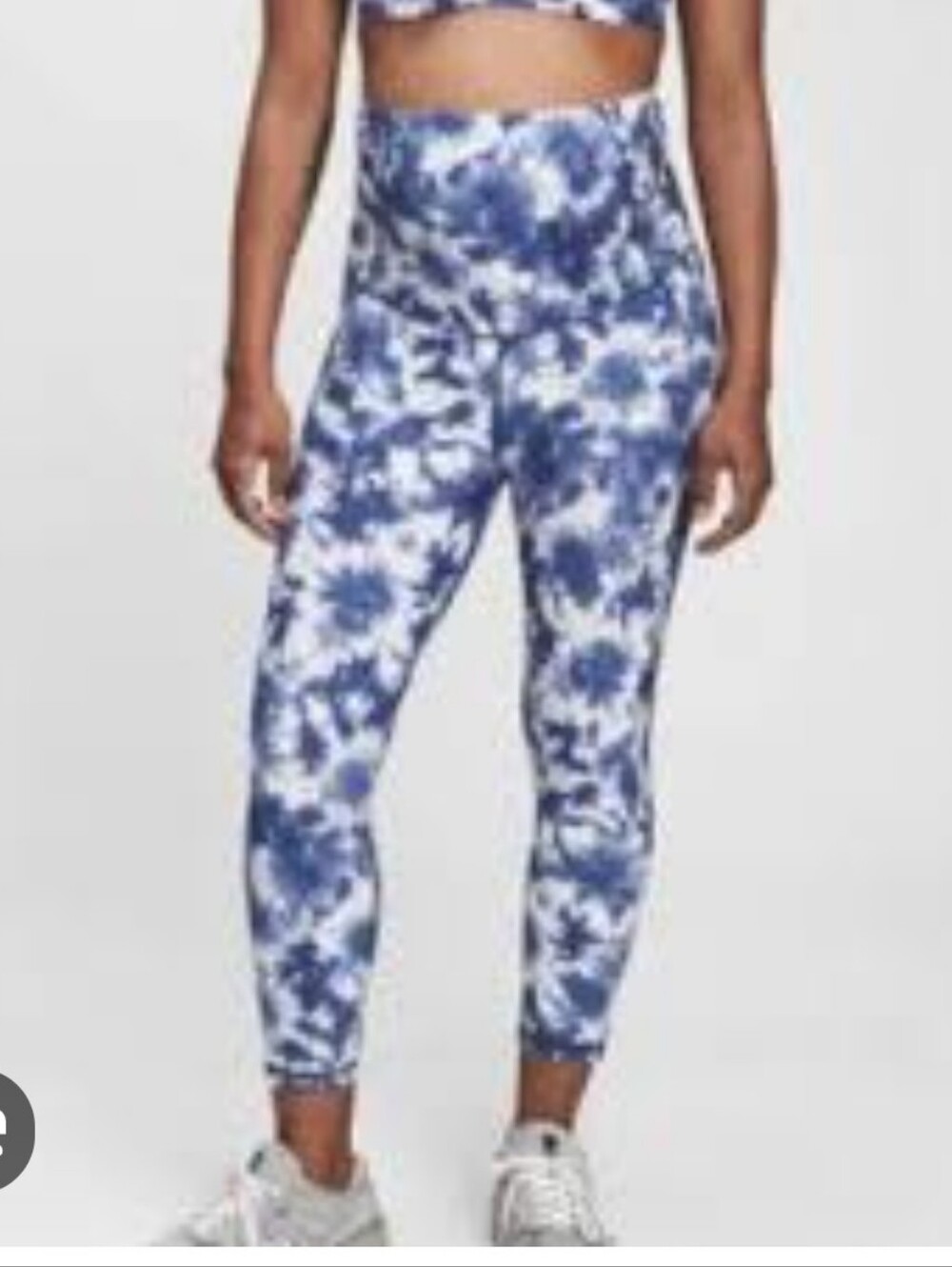 GAP Blue and White Tie-Dye High-Rise Leggings